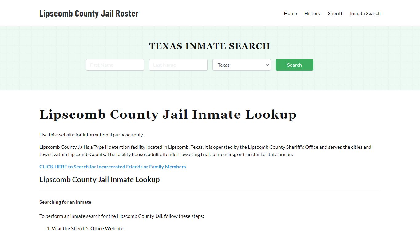 Lipscomb County Jail Roster Lookup, TX, Inmate Search