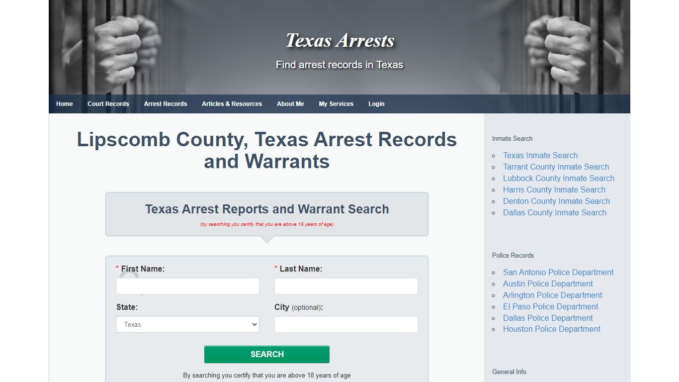 Lipscomb County, Texas Arrest Records and Warrants